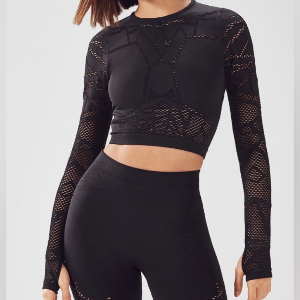 Fabletics size medium black athletic top